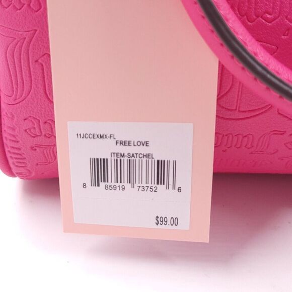Juicy Couture Free Love Pink Logo Satchel Crossbody Purse - Picture 14 of 14